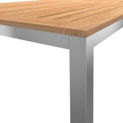 OUTLIV. Gartentisch 220x100 Cm Edelstahl/Teak Silber/Natur -Gartenmobel Verkauf outliv gartentisch 220x100 cm edelstahl teak 1446481 4