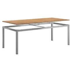 OUTLIV. Gartentisch 220x100 Cm Edelstahl/Teak Silber/Natur -Gartenmobel Verkauf outliv gartentisch 220x100 cm edelstahl teak 1446481 5