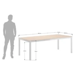 OUTLIV. Gartentisch 220x100 Cm Edelstahl/Teak Silber/Natur -Gartenmobel Verkauf outliv gartentisch 220x100 cm edelstahl teak 1446481 6