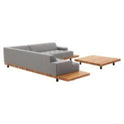 OUTLIV. Icon Ecklounge Teak/Sunbrella Teak/Flanelle -Gartenmobel Verkauf outliv icon loungecke teak sunbrella 1379821 5