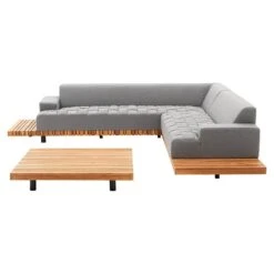 OUTLIV. Icon Ecklounge Teak/Sunbrella Teak/Flanelle -Gartenmobel Verkauf outliv icon loungecke teak sunbrella 1379821 6