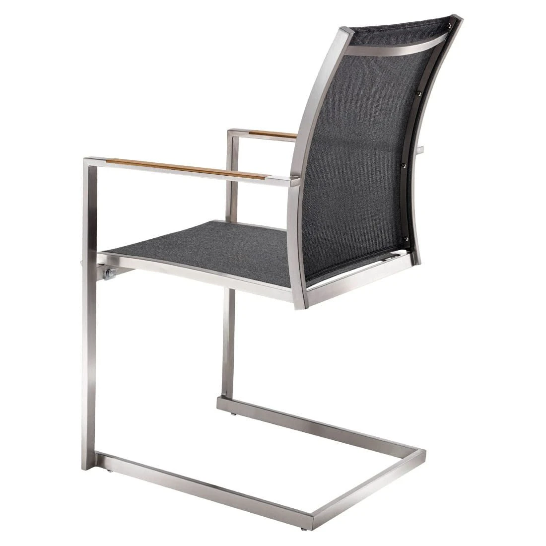 OUTLIV. Kreta Freischwinger Edelstahl/Textilene Silber/Coal 4 OUTLIV. Kreta Freischwinger Edelstahl/Textilene Silber/Coal – Bild 4