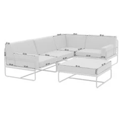 OUTLIV. Largo Ecklounge Stahl/Kunstfaser Anthrazit/Royal Dark Grey -Gartenmobel Verkauf outliv largo loungeecke 5tlg stahl pulver akazie kissen anthrazit grau 1205394 4