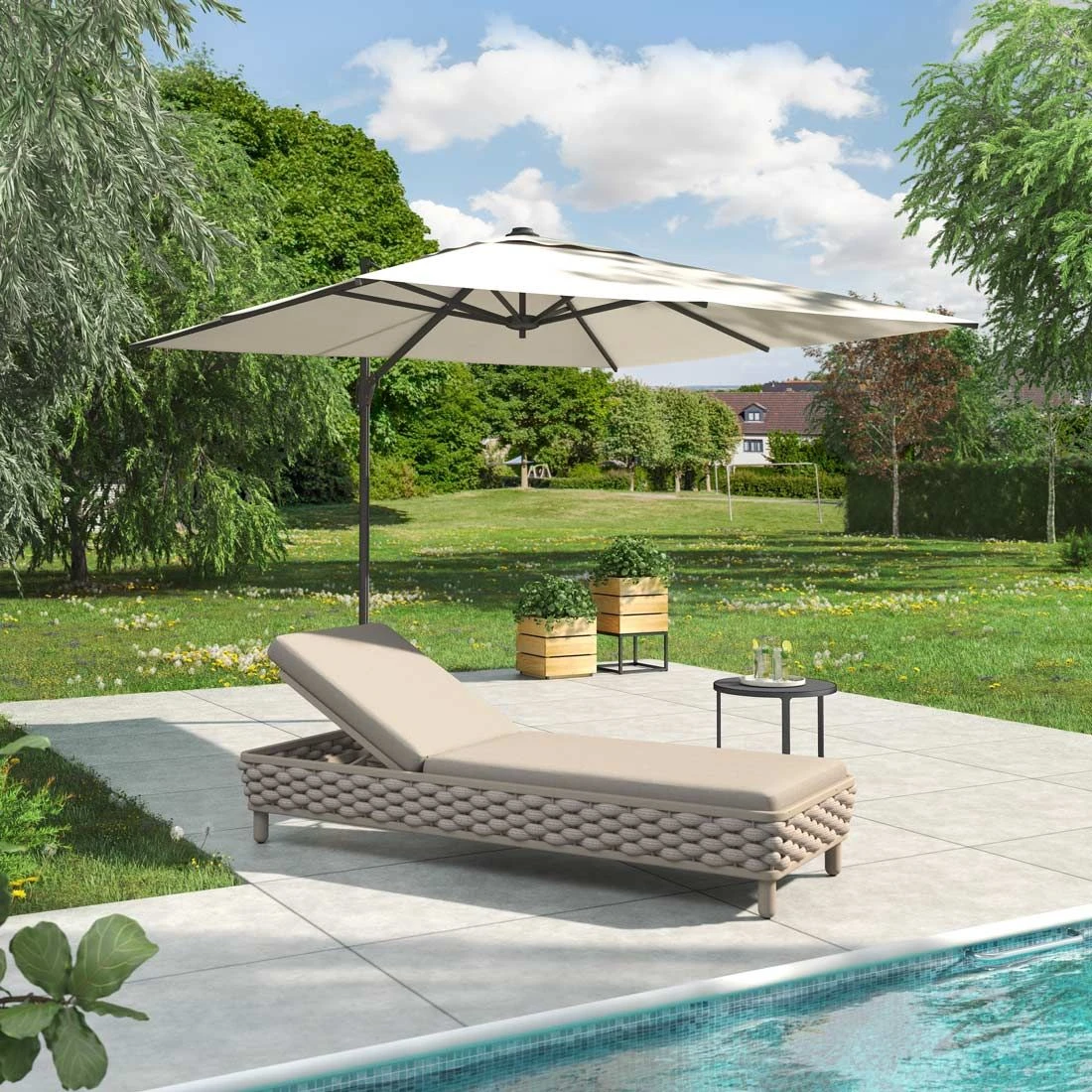 OUTLIV. Leon Gartenliege Aluminium/Rope/Olefin Beige 2 OUTLIV. Leon Gartenliege Aluminium/Rope/Olefin Beige – Bild 2