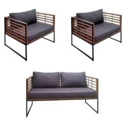 OUTLIV. Maui Loungeset 3-tlg. Schwarz/Anthrazit -Gartenmobel Verkauf outliv maui loungeset 3 tlg 1441080 3