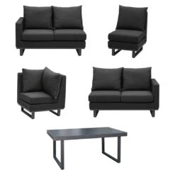 OUTLIV. By Detlef Steves Miami Dininglounge 5-tlg. Sunbrella Anthrazit/Sooty -Gartenmobel Verkauf outliv miami dininglounge 5 tlg sunbrella 1348680 3