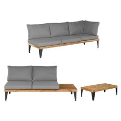 OUTLIV. Oro Ecklounge 3-tlg. Stahl/Suntex Anthrazit/Hellgrau -Gartenmobel Verkauf outliv oro loungeset 3 tlg stahl suntex 1371538 3