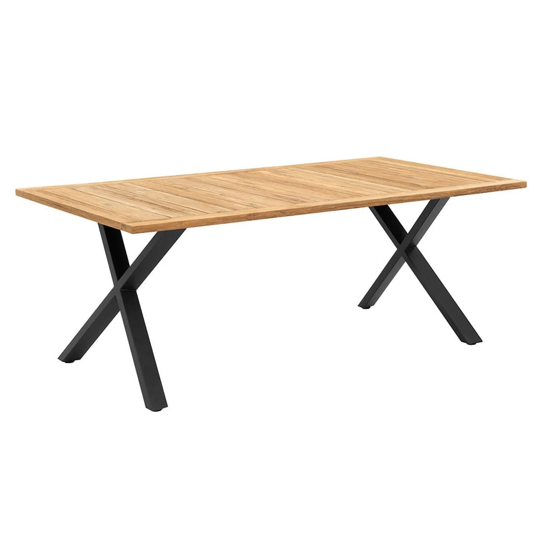 OUTLIV. Gartentisch 200x100cm Stahl/Teak Recycelt Schwarz/Teak 1 OUTLIV. Gartentisch 200x100cm Stahl/Teak Recycelt Schwarz/Teak