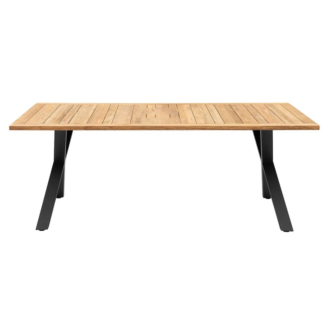 OUTLIV. Gartentisch 200x100cm Stahl/Teak Recycelt Schwarz/Teak 2 OUTLIV. Gartentisch 200x100cm Stahl/Teak Recycelt Schwarz/Teak – Bild 2