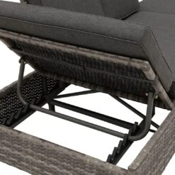 OUTLIV. Roma Gartensofa Geflecht/Polyester Grau/Anthrazit -Gartenmobel Verkauf outliv roma loungebank geflecht polster grau anthrazit 1253398 9