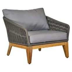 OUTLIV. Santorin Loungeset 4-tlg. Teak/Rope/Olefin Natur/Dunkelgrau -Gartenmobel Verkauf outliv santorin loungegruppe 4 tlg teak rope olefin 1431785 5