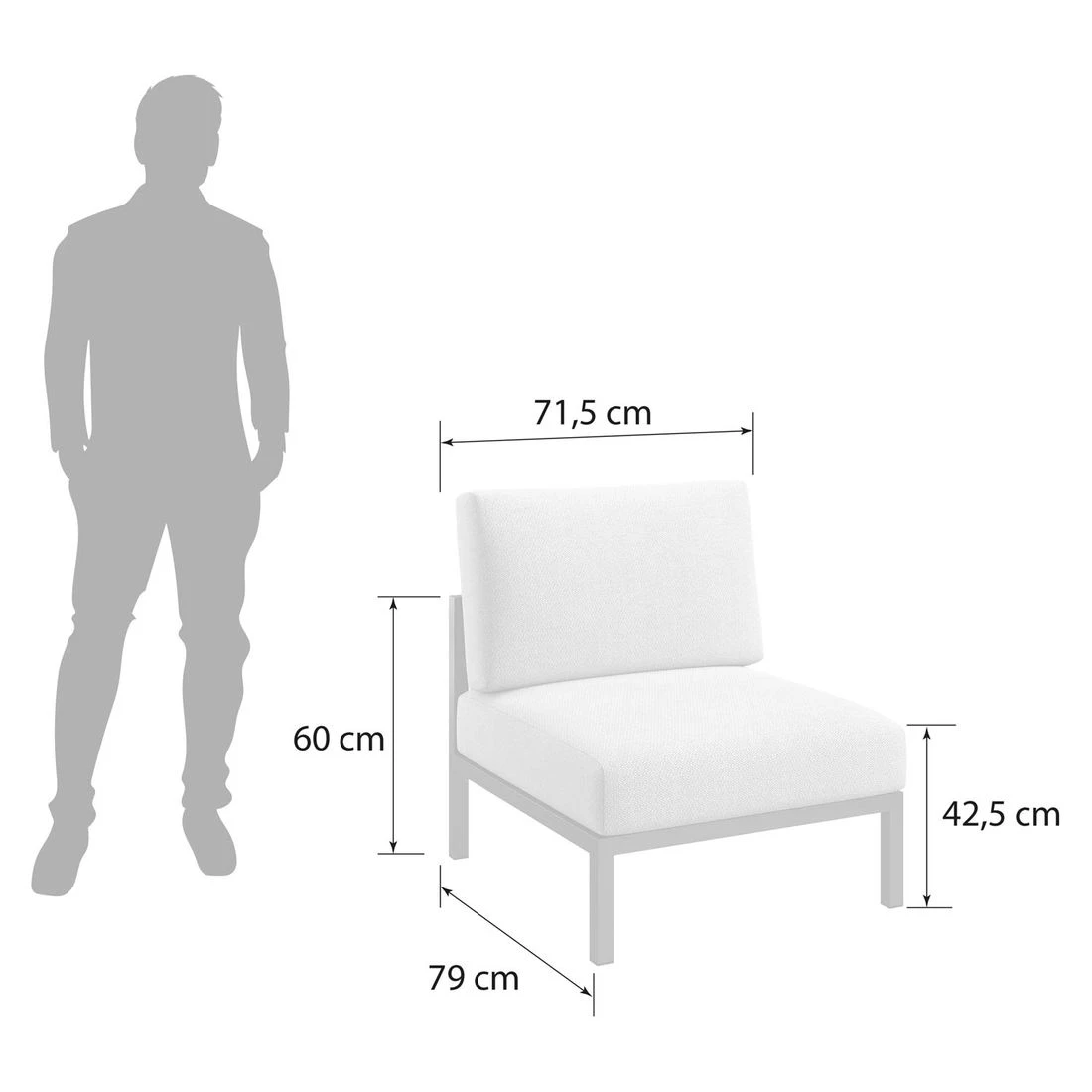 OUTLIV. Toskana Mittelmodul Aluminium/Sunproof Anthrazit/Hellgrau 3 OUTLIV. Toskana Mittelmodul Aluminium/Sunproof Anthrazit/Hellgrau – Bild 3