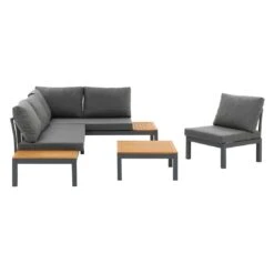 OUTLIV. Venedig Ecklounge 4-tlg. Aluminium/Akazie Anthrazit 21 OUTLIV. Venedig Ecklounge 4-tlg. Aluminium/Akazie Anthrazit -Gartenmobel Verkauf outliv venedig ecklounge 4 tlg alu holz 1422270 5