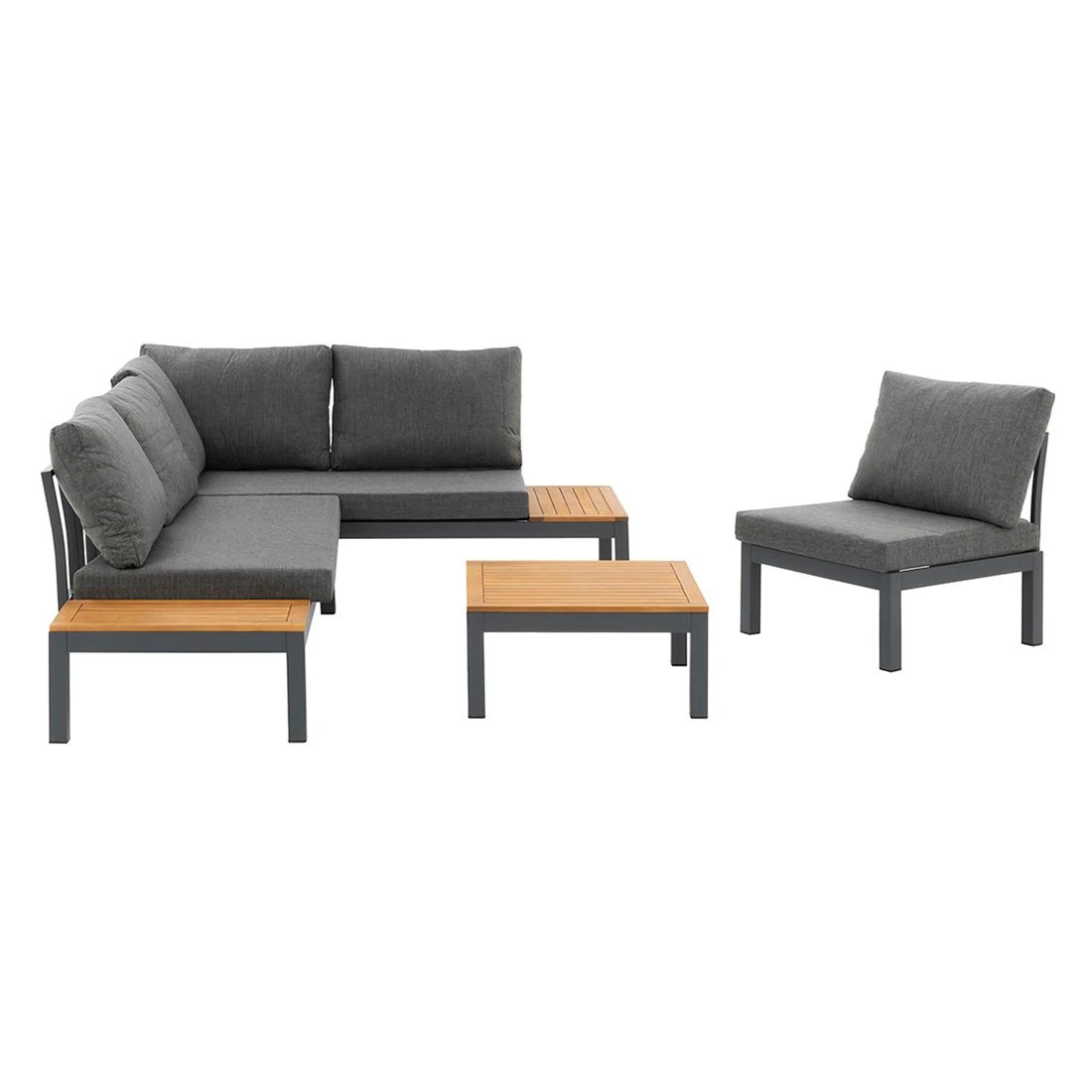 OUTLIV. Venedig Ecklounge 4-tlg. Aluminium/Akazie Anthrazit 5 OUTLIV. Venedig Ecklounge 4-tlg. Aluminium/Akazie Anthrazit – Bild 5