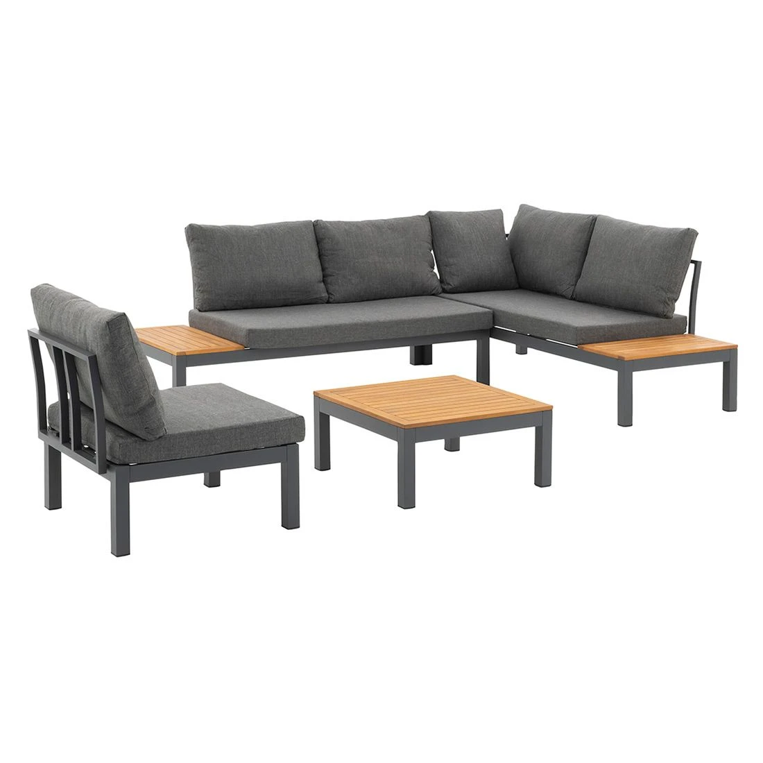 OUTLIV. Venedig Ecklounge 4-tlg. Aluminium/Akazie Anthrazit 6 OUTLIV. Venedig Ecklounge 4-tlg. Aluminium/Akazie Anthrazit – Bild 6