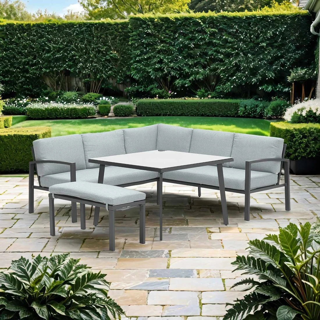 OUTLIV. Wellington Dininglounge 3-tlg. Aluminium/Polster Carbon Black/Mint Grey Carbon Black/Mint Grey 1 OUTLIV. Wellington Dininglounge 3-tlg. Aluminium/Polster Carbon Black/Mint Grey Carbon Black/Mint Grey