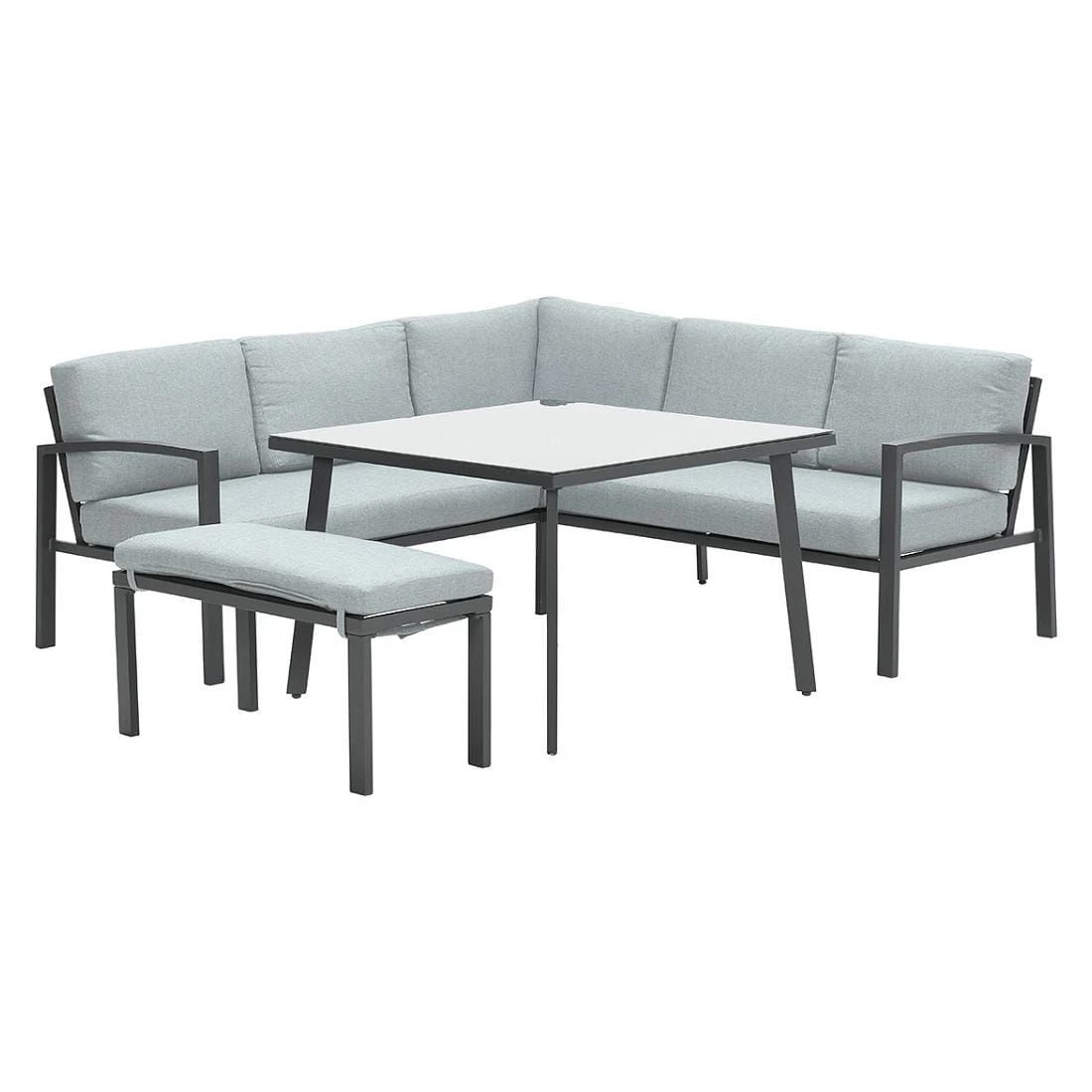 OUTLIV. Wellington Dininglounge 3-tlg. Aluminium/Polster Carbon Black/Mint Grey Carbon Black/Mint Grey 2 OUTLIV. Wellington Dininglounge 3-tlg. Aluminium/Polster Carbon Black/Mint Grey Carbon Black/Mint Grey – Bild 2