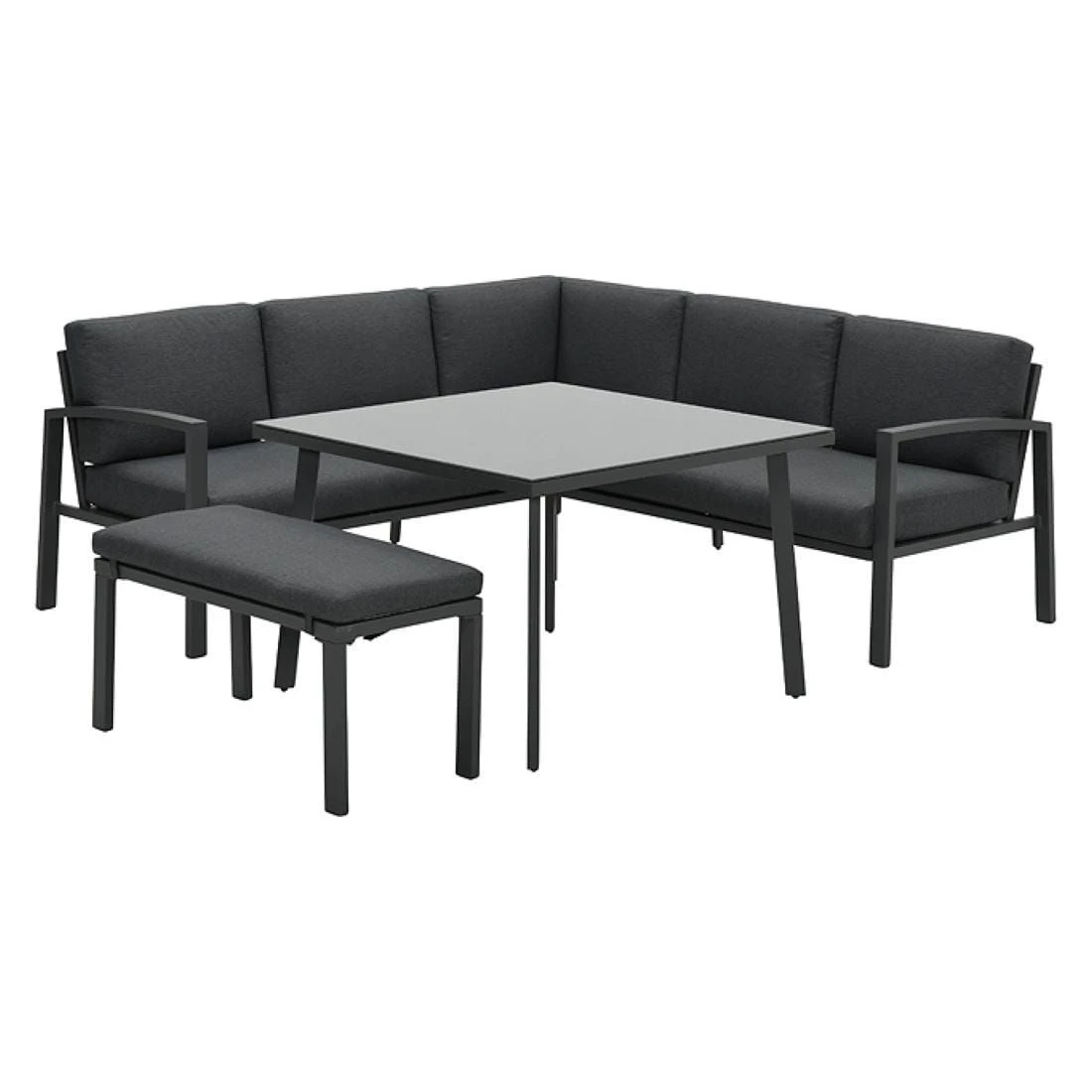 OUTLIV. Wellington Dininglounge 3-tlg. Aluminium/Polster Carbon Black/Reflex Black 2 OUTLIV. Wellington Dininglounge 3-tlg. Aluminium/Polster Carbon Black/Reflex Black – Bild 2