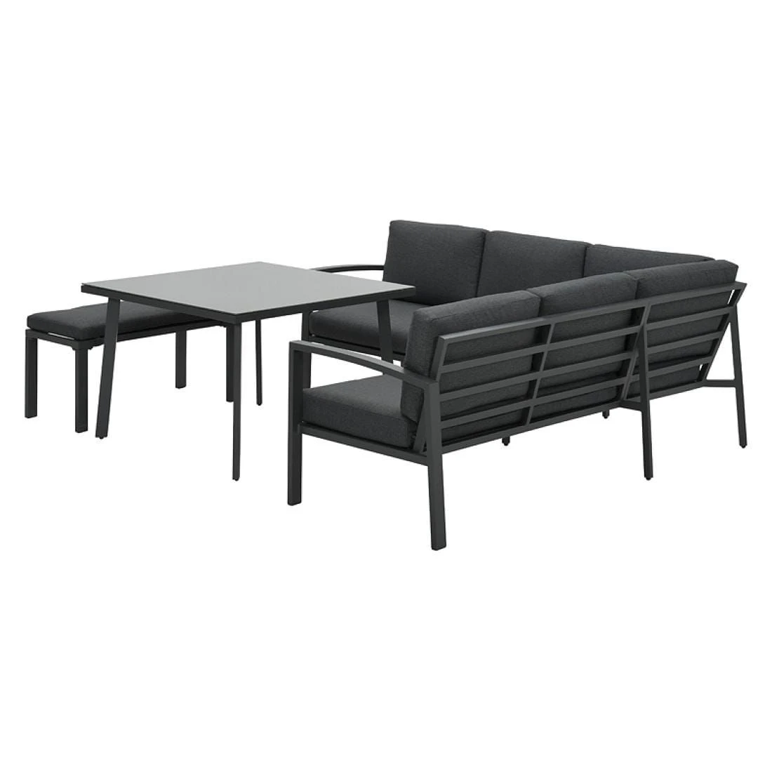 OUTLIV. Wellington Dininglounge 3-tlg. Aluminium/Polster Carbon Black/Reflex Black 4 OUTLIV. Wellington Dininglounge 3-tlg. Aluminium/Polster Carbon Black/Reflex Black – Bild 4