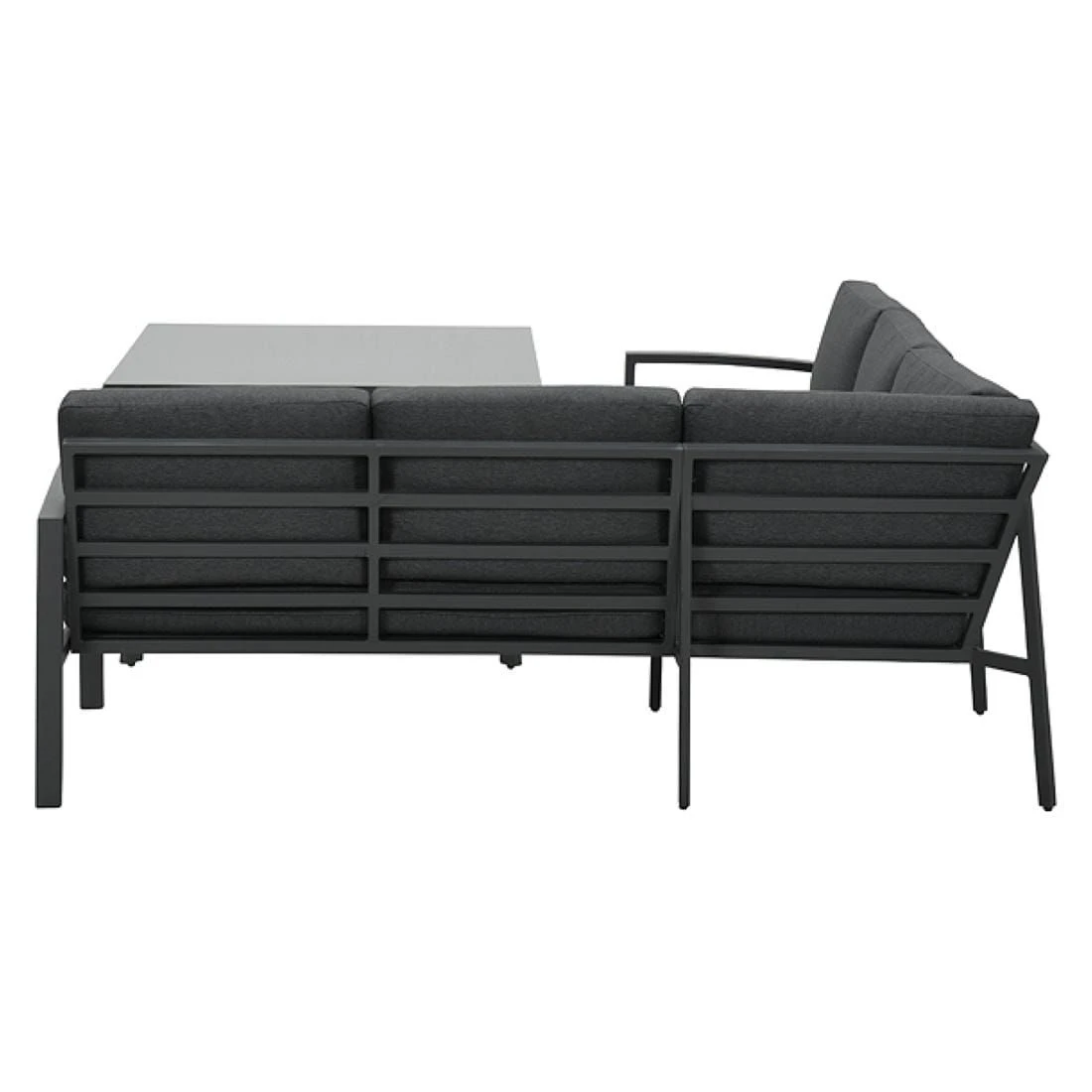 OUTLIV. Wellington Dininglounge 3-tlg. Aluminium/Polster Carbon Black/Reflex Black 5 OUTLIV. Wellington Dininglounge 3-tlg. Aluminium/Polster Carbon Black/Reflex Black – Bild 5