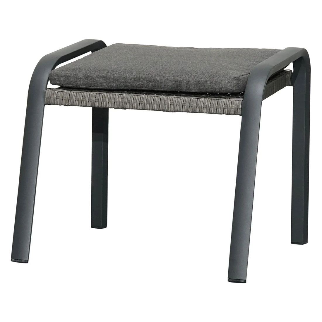 Ploß Tuvalu Hocker Aluminium/Geflecht Grau 2 Ploß Tuvalu Hocker Aluminium/Geflecht Grau – Bild 2