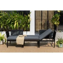 LifestyleGarden Colobus Loungeset 3-tlg. Aluminium/Textilene Schwarz/Dunkelgrau -Gartenmobel Verkauf scancom colobus loungeset 3 tlg aluminium textilene 1411435 10