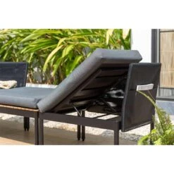 LifestyleGarden Colobus Loungeset 3-tlg. Aluminium/Textilene Schwarz/Dunkelgrau -Gartenmobel Verkauf scancom colobus loungeset 3 tlg aluminium textilene 1411435 12