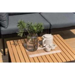 LifestyleGarden Colobus Loungeset 3-tlg. Aluminium/Textilene Schwarz/Dunkelgrau -Gartenmobel Verkauf scancom colobus loungeset 3 tlg aluminium textilene 1411435 16