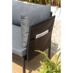 LifestyleGarden Colobus Loungeset 3-tlg. Aluminium/Textilene Schwarz/Dunkelgrau -Gartenmobel Verkauf scancom colobus loungeset 3 tlg aluminium textilene 1411435 17