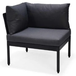 LifestyleGarden Colobus Loungeset 3-tlg. Aluminium/Textilene Schwarz/Dunkelgrau -Gartenmobel Verkauf scancom colobus loungeset 3 tlg aluminium textilene 1411435 3