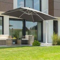 Schneider® Schneider Rhodos Twist-Bianco Ampelschirm 300x300cm Weiß/Anthrazit -Gartenmobel Verkauf schneider rhodos twist bianco ampelschirm 300x300cm anthrazit 1098254 3