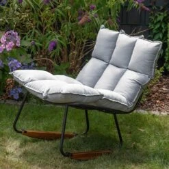 Schöner Wohnen Leska Schaukelstuhl Inkl. Hocker Aluminium/Sunbrella Schwarz/Grau -Gartenmobel Verkauf schoener wohnen leska schaukelstuhl ink hocker aluminium sunbrella 1470538 7