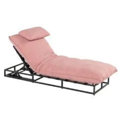 Schöner Wohnen Lunen Gartenliege Aluminium/Sunbrella Schwarz/Himbeere