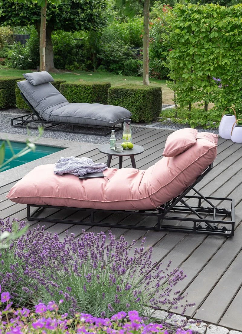 Schöner Wohnen Lunen Gartenliege Aluminium/Sunbrella Schwarz/Himbeere 7 Schöner Wohnen Lunen Gartenliege Aluminium/Sunbrella Schwarz/Himbeere – Bild 7