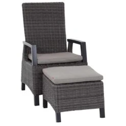 Siena Garden Corido Loungehocker Geflecht Inkl. Kissen Charcoal Grey/Taupe-Meliert -Gartenmobel Verkauf siena garden corido loungehocker geflecht inkl kissen 1353047 5
