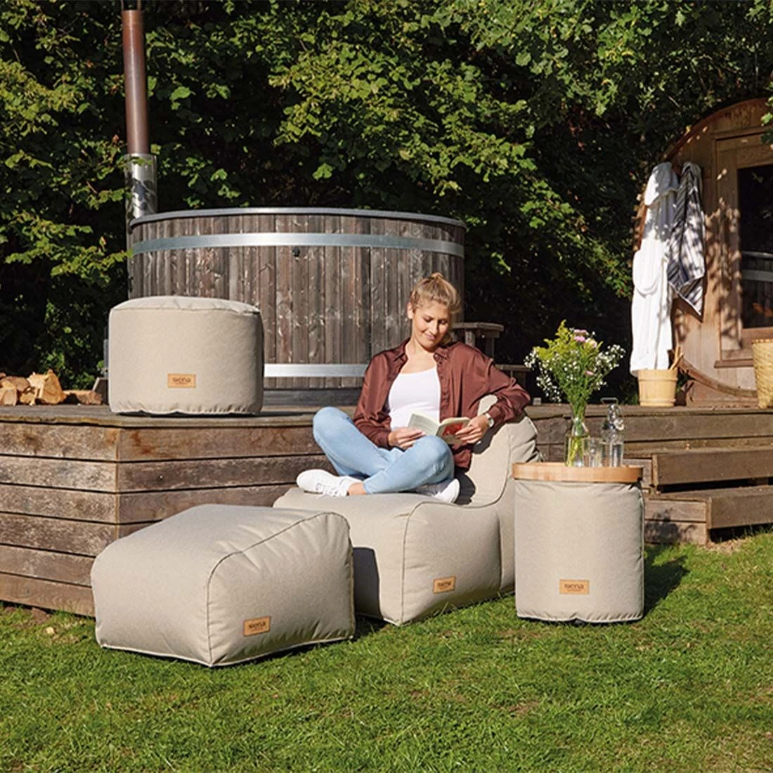 Siena Garden FLOW.U Round Sitzsack Ø 60 Cm Icedcoffee 5 Siena Garden FLOW.U Round Sitzsack Ø 60 Cm Icedcoffee – Bild 5