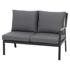 Siena Garden Londra Dininglounge 5-tlg. Mit Tisch 140x80cm Anthrazit/Schwarz-Silber -Gartenmobel Verkauf siena garden londra loungeecke 5 tlg mit tisch 140x80cm 1407937 3