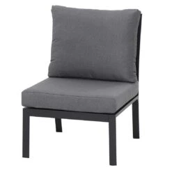 Siena Garden Londra Dininglounge 5-tlg. Mit Tisch 140x80cm Anthrazit/Schwarz-Silber -Gartenmobel Verkauf siena garden londra loungeecke 5 tlg mit tisch 140x80cm 1407937 5