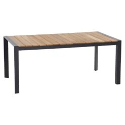 Siena Garden Londra Gartentisch 160x90cm Aluminium/Teak Matt Anthrazit/Natur