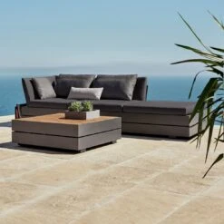 Solpuri Boxx Gartensofa Aluminium/Acryl Inkl. Sitzkissen Anthrazit