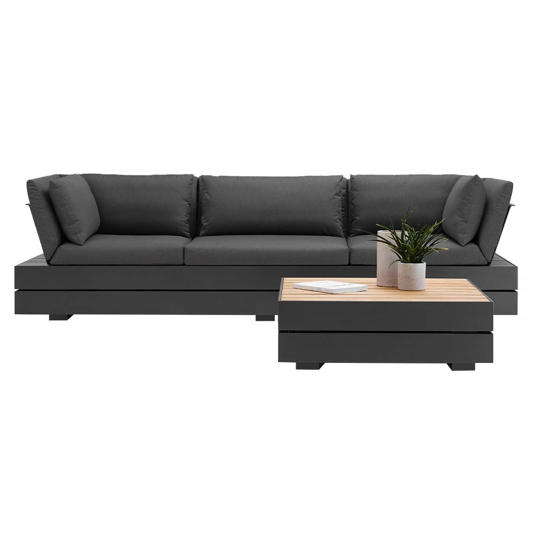 Solpuri Boxx Loungeset 5-tlg. Aluminium/Acryl Anthrazit/Natur 2 Solpuri Boxx Loungeset 5-tlg. Aluminium/Acryl Anthrazit/Natur – Bild 2