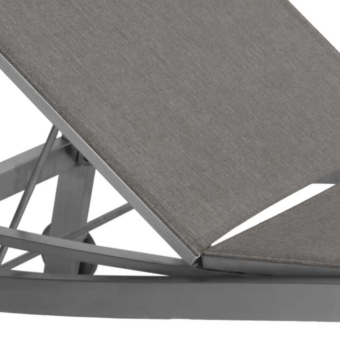 Stern Allround Rollliege Edelstahl/Textilene Silber/Leinen Grau 2 Stern Allround Rollliege Edelstahl/Textilene Silber/Leinen Grau – Bild 2