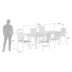 Stern Cardiff Gartenmöbel-Set 7-tlg. Tisch 180/240x90cm Silbergrau -Gartenmobel Verkauf stern cardiff gartenmoebel set 7 tlg tisch 180 240x90cm 1484706 3