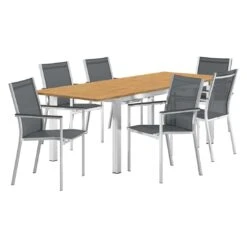 Stern Cardiff Gartenmöbel-Set 7-tlg. Tisch 180/240x90cm Silbergrau -Gartenmobel Verkauf stern cardiff gartenmoebel set 7 tlg tisch 180 240x90cm 1484706 4