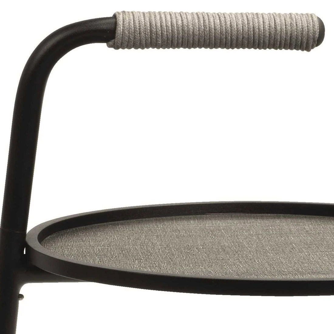 Stern Edi Beistelltisch 48x48 Cm Aluminium/Textilene Schwarz Matt/Leinen Grau 2 Stern Edi Beistelltisch 48x48 Cm Aluminium/Textilene Schwarz Matt/Leinen Grau – Bild 2