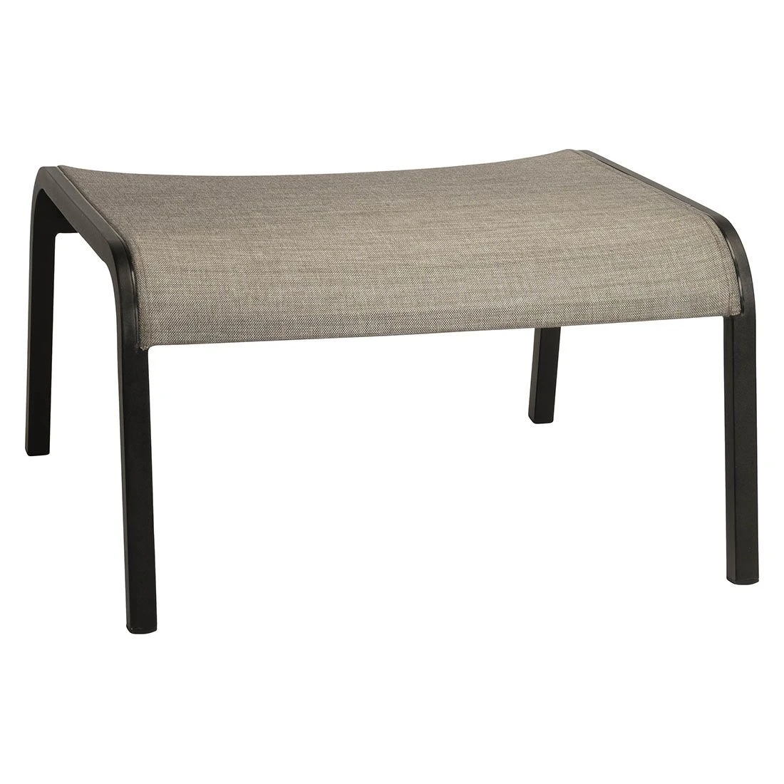 Stern Laris Lounge Hocker Aluminium/Textilene Schwarz Matt/Leinen Grau 2 Stern Laris Lounge Hocker Aluminium/Textilene Schwarz Matt/Leinen Grau – Bild 2