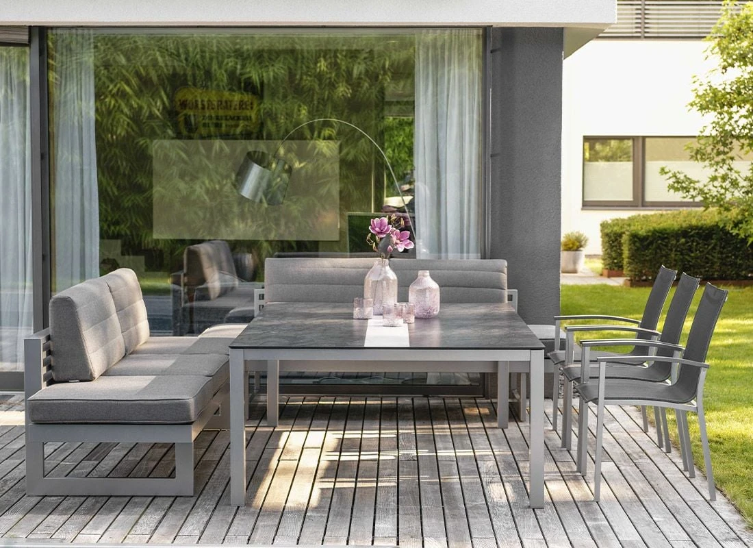 Stern New Holly Dininglounge Aluminium/Polyacryl Graphit/Schiefergrau 1 Stern New Holly Dininglounge Aluminium/Polyacryl Graphit/Schiefergrau