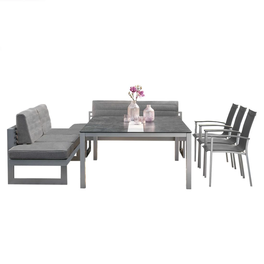 Stern New Holly Dininglounge Aluminium/Polyacryl Graphit/Schiefergrau 2 Stern New Holly Dininglounge Aluminium/Polyacryl Graphit/Schiefergrau – Bild 2