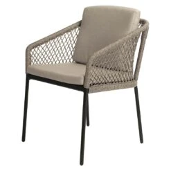 Stern Odea Diningsessel Aluminium/Rope Inkl. Kissen Schwarz Matt/Salt -Gartenmobel Verkauf stern odea diningsessel aluminium kordel inkl kissen 1363189 3