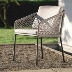 Stern Odea Diningsessel Aluminium/Rope Inkl. Kissen Schwarz Matt/Salt -Gartenmobel Verkauf stern odea diningsessel aluminium kordel inkl kissen 1363189 7